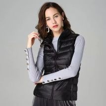 2025 Weiße Ente Unten Jacke Frauen Weste Herbst Winter Ärmellose Weste Warme Leichte Puffer Jacke Weibliche Tops Outwear
