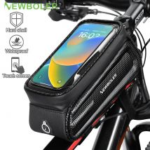 NEWBOLER Fahrradtasche 2L Rahmen Vorderrohr Fahrradtasche Fahrrad Wasserdichte Handyhülle Halter 7,2 Zoll Touchscreen Tasche Zubehör