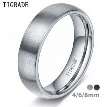 Tigrade 4/6/8mm spazzolato semplice argento/colore nero anello in titanio da uomo minimalista fede nuziale anelli di fidanzamento donna gioielli maschili