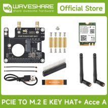 Waveshare PCIe zu M.2 E KEY HAT für Raspberry Pi 5, kompatibel mit NGFF (M.2 E Key) Wireless NIC, Raspberry Pi 5 PCIe HAT
