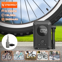 ETENWOLF S0 Mini pompa per pneumatici portatile per bici elettrica Gonfiatore a batteria con schermo 150PSI Pressione massima 2400mAh Batteria