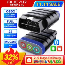 MUCAR BT200 Lite obd OBD2 Scanner Diagnosi per tutti i sistemi Strumento di scansione automatica VIN Funzioni OBD2 complete Controlla il lettore di codici automatici del motore