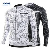 KEMALOCE Radtrikot mit langen Ärmeln für Herren und Damen, weißes MTB-Trikot, 2023, Fahrradshirt, Team-Fahrradbekleidung, Sommer-Premium-Fahrradkleidung