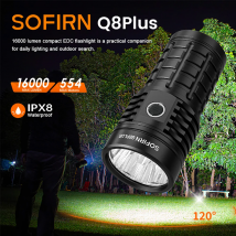 Sofirn Q8 Plus Torcia LED super potente 16000lm USB C ricaricabile 21700 Anduril 2.0 Torcia XHP50B Ricarica inversa