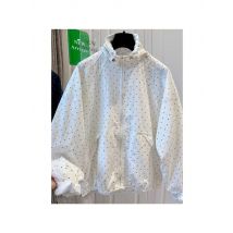 Polka Dot Hooded Jaet Women's Loose Casual ort Outerwear Spring Autumn New Sle Korean Version Windproof Young-looking