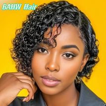 Burmese Hair Pixie Cut Wig Kinky Curly 100% Virgin Hair Wig 1B/27 Short Bob Natural Color Full Machine Made Wigs For Black Women