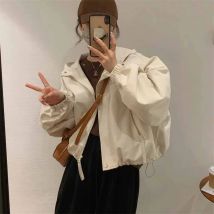 Autumn Feminine Leisure Hooded Lined Outwear Korean Ladies Long Sleeves Windbreaker Coat Women Loose Zipper Trench Jacket