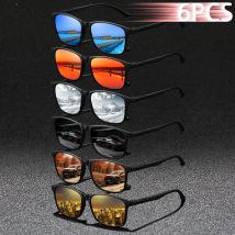 6 PCS Mode Vintage Quadrat Sonnenbrille Männer WomenDriving Man Luxus Marke Designer Sonnenbrille Anti-Glare Retro Brillen UV400