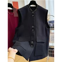 2025 New Korean Suit Vest Jacket Spring Autumn Women's Sleeveless High-end Waist Slim Temperament Waistcoats Female Outwear