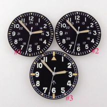 33.5mm Black Watch Dial Fit For NH34 NH36 NH35 PT5000 ETA 2824 Automatic Movement Arabic Numerals