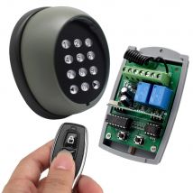 Drahtlose Tastaturöffner Rolling Code 433 MHz Fernbedienung mit 12 V/24 V 2CH Empfänger für automatische Garagentor Schaukel Schiebetor