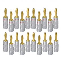 MATIHUR wtyki bananowe 24K pozłacane złącze bananowe 4MM ze śrubą blokującą do wtyczek głośnikowych Audio Jack 20 szt.