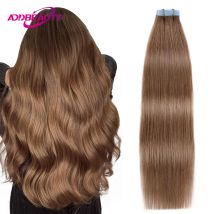 Cinta en extensión de cabello cabello humano Addbeauty cinta recta sin costuras en extensiones de cabello 100% cabello humano 20 piezas cinta Invisible cabello