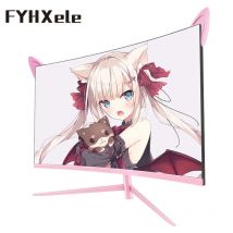 27 Zoll gebogener rosa Monitor qhd 165hz 1800r Gaming-Display hdr10 frei synchron isierter Desktop-Bildschirm 1ms gtg mit Neigung der Lautsprecher einstellbar