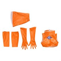 Space Channel 5 Ulala Cosplay Game Costume Women Sexy Orange Navel Top Skirts Full Set Halloween Party Musical Stage Outfits