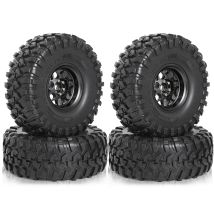 4 Stück Metall 2,2" RC Beadlock-Räder und Reifen 132 mm Außendurchmesser für TRX-4 SCX10 SCX10 II 90046 D90 1/10 RC Crawler