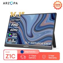 ARZOPA 16,1'' 100% sRGB 1080P FHD Przenośny monitor Ekran IPS Drugi monitor Wyświetlacz zewnętrzny Z1C