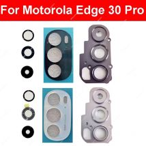 Copriobiettivo in vetro per fotocamera posteriore per Motorola Moto Edge 30 Pro XT2201-1 Vetro per obiettivo fotocamera posteriore con parti di ricambio per supporto telaio
