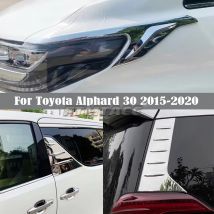 For Toyota Alphard 30 2015-2020 ABS Car Center Rear Window B C Pillar Spoiler Side Bevel Headlights Eyebrow Eyelids Cover Trim