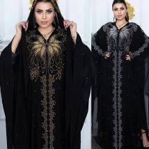 Mode Lässig Muslimischen Kleider Kaftan Große Größe Abayas für Frauen Dubai Mit Kapuze Langes Kleid Lose Batwing Hülse Islamische Kleidung