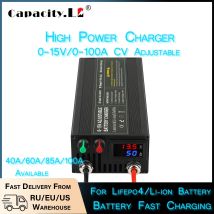 Caricabatterie Lifepo4 12V 60A Caricabatteria al litio 100A 100V-240V Adattatore rapido a ricarica rapida per Lifepo4 Regolazione ad anello singolo