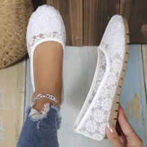 Frühling Herbst Neue Runde Kappe Modische Bequeme Casual Sport Schuhe Platz Ferse Flacher Mund Mesh Einzelnen Schuhe für Frauen