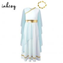 Disfraz de Athena para niñas, vestido de princesa griega, Toga romana de la antigua Grecia con tocado de Laurel, conjuntos de trajes de Cosplay para Carnaval y Halloween