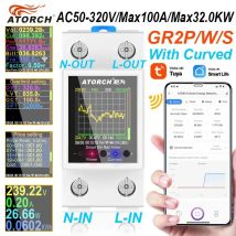 100A Tuya WiFi Din Rail miernik energii AC50-320V inteligentny miernik energii elektrycznej cyfrowy wyświetlacz Monitor krzywa napięcia amperomierz GR2PW