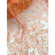 Quality 1 yard maple leaf embroidery lace net yarn African tulle fabrics DIY charming evening dress handwork cloth widows  gauze