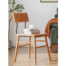 Realife Cherry Wood Chocolate Dining Chair With Chinese Mortise And Tenon Structure Modern And Simple Backrest Household Chair