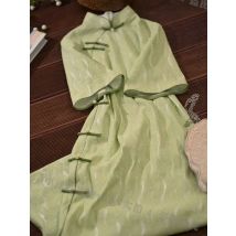 High-End-Cheongsam-Kleid für Mädchen, Chi-Pao, chinesisches Qipao, grün, elegant, süß, Retro, junger Stil, verbessertes Damenkleid, Frühling und Sommer