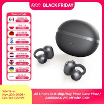 QCY Crossky C50 Open Ear Wireless Earbuds Bluetooth 6.0 Comfort Clip On Sports Earphone 4 Mic AI Clear Call Bass Boost Headphone