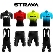 2024Strava Pro Bicycle Team z krótkim rękawem Maillot Ciclismo męskie zestawy koszulek rowerowych letni oddychający strój rowerowy