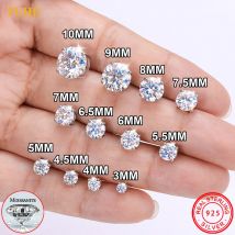 Classic 0.1-4CT Moissanite Studs Earrings for Men Women Test Passed 925 Sterling Silver Gold Plated Fine Jewelry Christmas Gifts