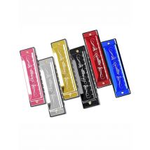 1PC 10 Hole 20 Tone Harmonica Colorful C Key Harmonica Woodwind Instrument Red Silver Black ABS Environmentally Plastic Parts