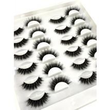 HBZGTLAD 12 pairs of Multipack 3D mink false eyelashes handmade, soft and fluffy natural eye makeup tool
