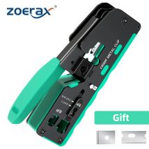 Zoerax cat7 rj45 crimper crimp werkzeug passieren rj11 rj 45 stecker cat6 cat5e modulare stecker mit abisolier schneider