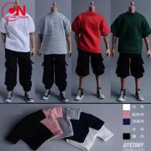 ATStory 1/12 Male Solid Color T-shirt Short Pants Clothes Model Fit 6'' Notaman NWTOYS VTOYS Soldier Action Figure Body Doll