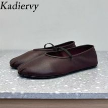 Hot Sales Ballet Flat Shoes Woman Round Toe Slip-on Mules Shoes Woman Genuine Leather Comfort Loafers Walk Shoes Women