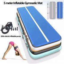 5 m aufblasbare Gymnastik-Air-Track-Profi-Fitnessstudio-Sport-Yogamatte mit Pumpe, Tumbling-Matte, Verwendung für Training/Cheerleading