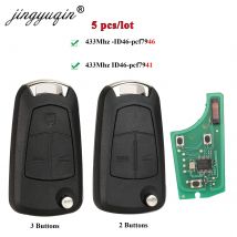 Jingyuqin 5 stücke Auto Fernbedienung PCF7941/7946 Schlüssel für Opel/Vauxhall Astra H 2004-2009