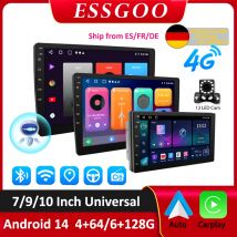 ESSGOO Car Radio Wireless Carplay Android Auto 2 Din 7"/9" GPS Navigator MP5 Player Glass Screen  Wi-Fi FM BT Car Stereo