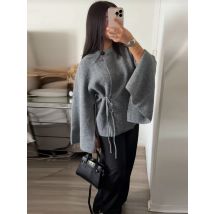 Elegant Woolen Knitted Cape Jacket For Women Long Sleeve Loose Casual Shawl Shawl Coat 2025 New Lady Autumn Winter Solid Outwear