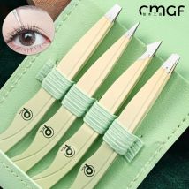 Cmgf hochpräziser Augenbrauenclip, kleine Pinzette, zum Trimmen von Augenbrauen, Bartziehwerkzeug, Clip-Set für falsche Wimpern aus Edelstahl