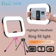 New Handheld Ring LED Rechargeable Fill light Portable Mobile Phone Live Broadcast Photography Desktop Rabbit Cage Selfie Light