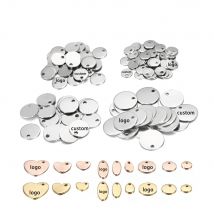 10–50 Stück 6–30 mm Edelstahl-Charms, runder Erkennungsmarken-Anhänger, Stanzrohlinge, Anhänger für individuelle Halsketten, DIY-Schmuckherstellung