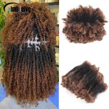 Ombre Brown Afro Kinky Curly Bulk Echthaar zum Flechten # 30- # 1- # 30 gehäkelte Flechthaarverlängerungen, Schlösser für Zöpfe, ohne Schuss