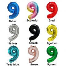 9 Palloncini Numero 9 Palloncini Nove Figure Blu Globo Verde 9° Compleanno Cifre Grandi Grandi Grandi Rosso Rosa Dorato Nero Colorato 32 pollici