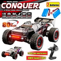 Wltoys SG316 MAX/PRO 2 Akumulatory 1:16 4WD Bezszczotkowy/Szczotkowy Samochód RC Drift 40-80KM/H Terenowy Ciężarówka z Metalowym Podwoziem LED dla Chłopców