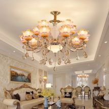 Żyrandol Kryształowy Francuski Luksus Salon Sypialnia Lampy Atmosfera Minimalistyczny Ceramiczny Sypialnia Kryształowa Lampa Willa Światło Schody